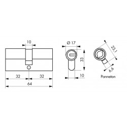 Κύλινδρος υπερασφαλείας FEDERAL S - 30 x 30 - 5 κλειδιά THIRARD THIRARD - 1 2
