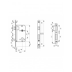 Κλειδαριά χωνευτή κυλίνδρου 60 x 70 χρυσή THIRARD THIRARD - 1 2
