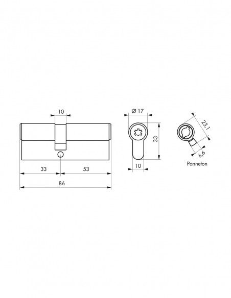 Κύλινδρος υπερασφαλείας COBRA2+ - 33 x 53 - 4 κλειδιά THIRARD THIRARD - 2