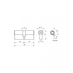 Κύλινδρος υπερασφαλείας COBRA2+ - 43 x 43 - 4 κλειδιά THIRARD THIRARD - 1 2