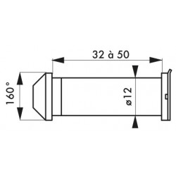 Μάτι πόρτας 160° χρυσό THIRARD THIRARD - 1 2