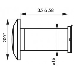 Μάτι πόρτας 200° χρυσό THIRARD THIRARD - 1 2