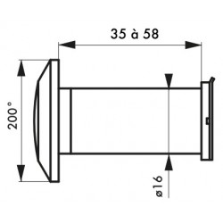 Μάτι πόρτας 200° χρωμέ THIRARD THIRARD - 1 2