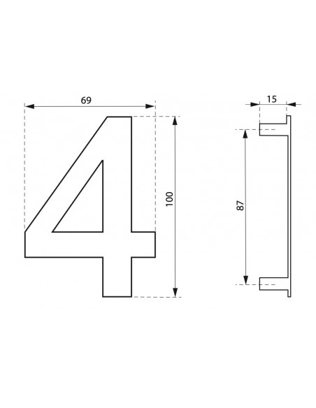 Ταμπελάκι αριθμός 4 100 χιλ. inox βιδωτό THIRARD THIRARD - 3
