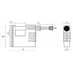 Λουκέτο τάκου inox LAND 80 χιλ. με συνδυασμό 4 ψηφίων THIRARD THIRARD - 1 2