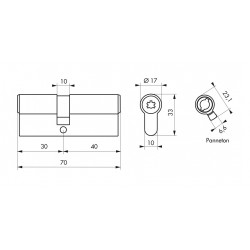 Κύλινδρος υπερασφαλείας FEDERAL - 30 x 40 - 4 κλειδιά THIRARD THIRARD - 1 2