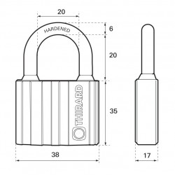 Λουκέτο BLACK-LOCK 38 χιλ. μαύρο με 5 κλειδιά THIRARD THIRARD - 1 2