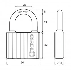 Λουκέτο BLACK-LOCK 50 χιλ. μαύρο με 5 κλειδιά THIRARD THIRARD - 1 2