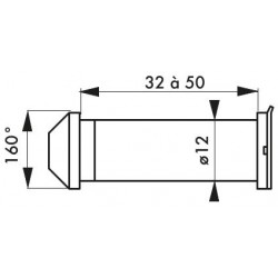 Μάτι πόρτας 160° χρωμέ THIRARD THIRARD - 1 2