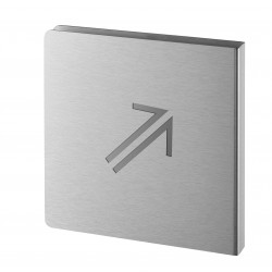 Πινακίδα σήμανσης βέλος 45° πάνω δεξιά 120x120 mm ανοξείδωτη με αυτοκόλλητο THIRARD THIRARD - 1