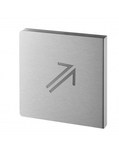 Πινακίδα σήμανσης βέλος 45° πάνω δεξιά 120x120 mm ανοξείδωτη με αυτοκόλλητο THIRARD THIRARD - 1