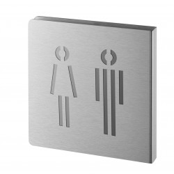 Πινακίδα σήμανσης WC ανδρών & γυναικών 120x120 mm ανοξείδωτη με αυτοκόλλητο THIRARD THIRARD - 1