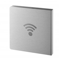 Πινακίδα σήμανσης δικτύου Wi-Fi 120x120 mm ανοξείδωτη με αυτοκόλλητο THIRARD THIRARD - 1