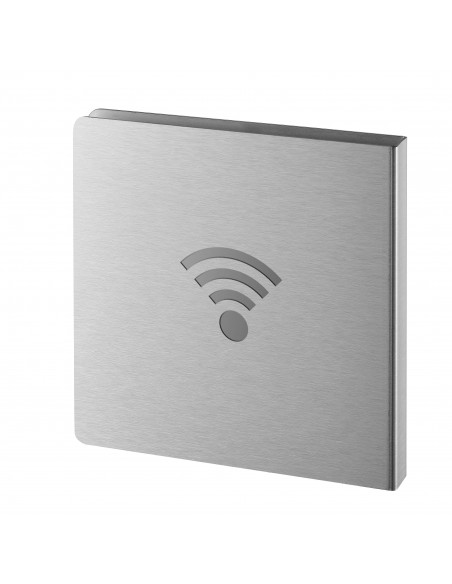 Πινακίδα σήμανσης δικτύου Wi-Fi 120x120 mm ανοξείδωτη με αυτοκόλλητο THIRARD THIRARD - 1