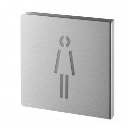 Πινακίδα σήμανσης WC γυναικών 120x120 mm ανοξείδωτη με αυτοκόλλητο THIRARD THIRARD - 1