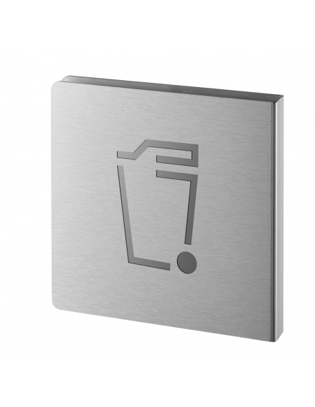 Πινακίδα σήμανσης κάδου απορριμμάτων 120x120 mm ανοξείδωτη με αυτοκόλλητο THIRARD THIRARD - 1
