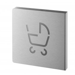 Πινακίδα σήμανσης χώρου καροτσιών 120x120 mm ανοξείδωτη με αυτοκόλλητο THIRARD THIRARD - 1