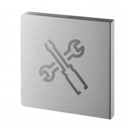 Πινακίδα σήμανσης τεχνικού χώρου 120x120 mm ανοξείδωτη με αυτοκόλλητο THIRARD THIRARD - 1