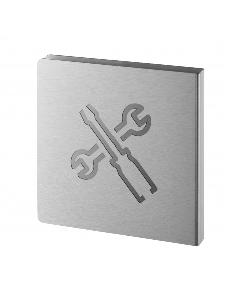 Πινακίδα σήμανσης τεχνικού χώρου 120x120 mm ανοξείδωτη με αυτοκόλλητο THIRARD THIRARD - 1