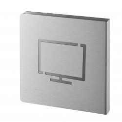 Πινακίδα σήμανσης αίθουσας TV 120x120 mm ανοξείδωτη με αυτοκόλλητο THIRARD THIRARD - 1