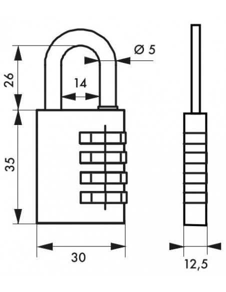 Λουκέτο συνδυασμού TYPE1 ALU CODE 30 χιλ. μπλε THIRARD THIRARD - 2