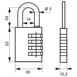 Λουκέτο συνδυασμού MAXIUM CODE 30 χιλ. πράσινο THIRARD THIRARD - 1 2