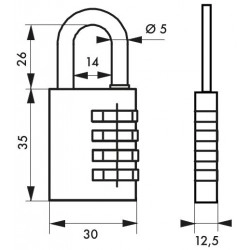 Λουκέτο συνδυασμού MAXIUM CODE 30 χιλ. πράσινο THIRARD THIRARD - 1 2
