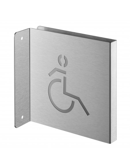 Πινακίδα σήμανσης WC ΑμεΑ 120x120 mm ανοξείδωτη βιδωτή κάθετη THIRARD THIRARD - 1