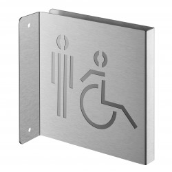 Πινακίδα σήμανσης WC ανδρών & ΑμεΑ 120x120 mm ανοξείδωτη βιδωτή κάθετη THIRARD THIRARD - 1