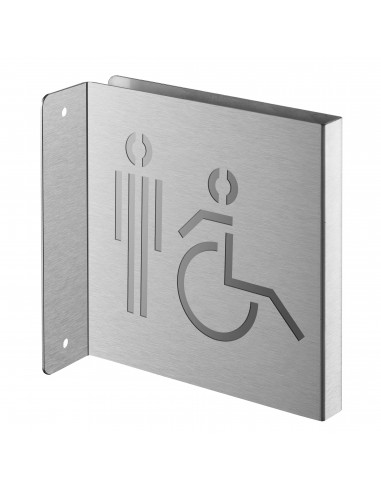 Πινακίδα σήμανσης WC ανδρών & ΑμεΑ 120x120 mm ανοξείδωτη βιδωτή κάθετη THIRARD THIRARD - 1
