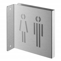 Πινακίδα σήμανσης WC ανδρών & γυναικών 120x120 mm ανοξείδωτη βιδωτή κάθετη THIRARD THIRARD - 1