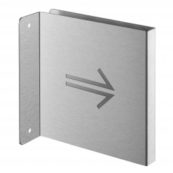 Πινακίδα σήμανσης βέλος δεξιά 120x120 mm ανοξείδωτη κάθετη κολλητή THIRARD THIRARD - 1
