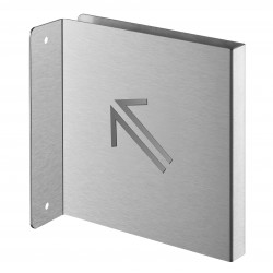 Πινακίδα σήμανσης βέλος 45° πάνω αριστερά 120x120 mm ανοξείδωτη κολλητή κάθετη THIRARD THIRARD - 1