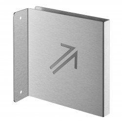 Πινακίδα σήμανσης βέλος 45° πάνω δεξιά 120x120 mm ανοξείδωτη αυτοκόλλητη κάθετη THIRARD THIRARD - 1