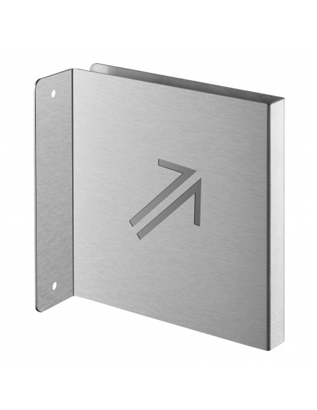 Πινακίδα σήμανσης βέλος 45° πάνω δεξιά 120x120 mm ανοξείδωτη αυτοκόλλητη κάθετη THIRARD THIRARD - 1