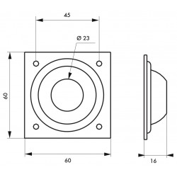 Ροζετα ορειχάλκινη 60 x 60 με οπή Φ23 THIRARD THIRARD - 1 2