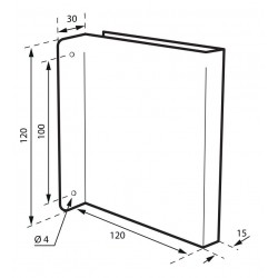 Πινακίδα σήμανσης πυροσβεστήρα 120x120 mm ανοξείδωτη βιδωτή κάθετη THIRARD THIRARD - 1 2