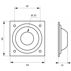 Ροζετα ορειχάλκινη χρωμέ 60 x 60 με οπή Φ23 THIRARD THIRARD - 1 2