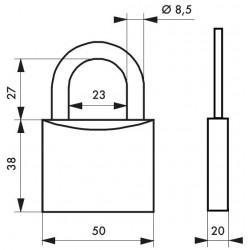 Λουκέτο CINOX 50 χιλ. - 3 κλειδιά THIRARD THIRARD - 1 2