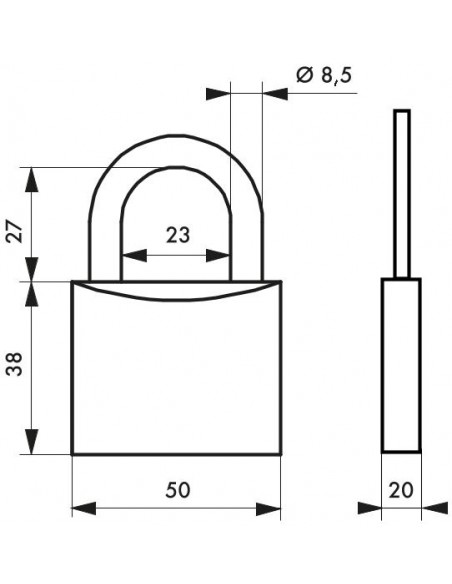 Λουκέτο CINOX 50 χιλ. - 3 κλειδιά THIRARD THIRARD - 2