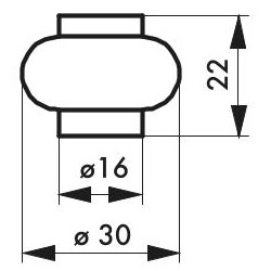 Στοπ πόρτας Φ30 χιλ. χρωμέ THIRARD THIRARD - 1 2