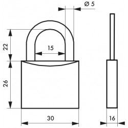 Λουκέτο CINOX 30 χιλ. - 3 κλειδιά THIRARD THIRARD - 1 2