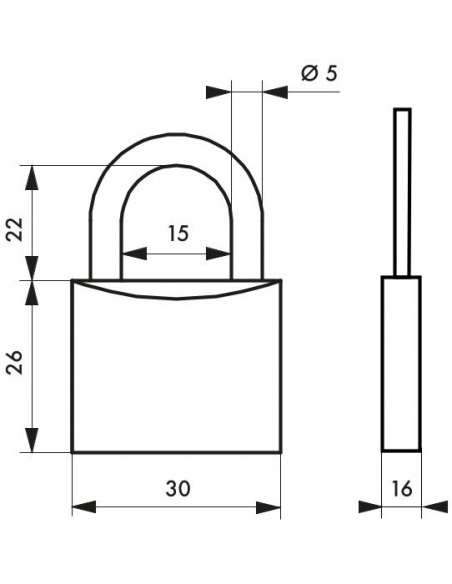 Λουκέτο CINOX 30 χιλ. - 3 κλειδιά THIRARD THIRARD - 2
