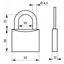 Σετ 2 λουκέτα TYPE1 35 χιλ. με 4 κοινά κλειδιά THIRARD THIRARD - 1 2