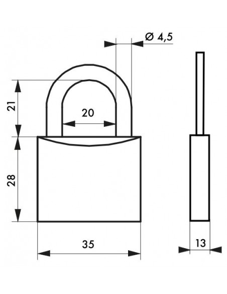 Σετ 2 λουκέτα TYPE1 35 χιλ. με 4 κοινά κλειδιά THIRARD THIRARD - 2