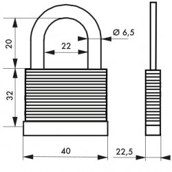 Λουκέτο AUTO 40 χιλ. - 2 κλειδιά THIRARD THIRARD - 1 2