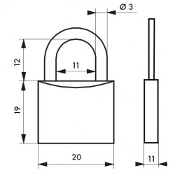 Σετ 2 λουκέτα TYPE1 20 χιλ. - 4 κοινά κλειδιά THIRARD THIRARD - 1 2