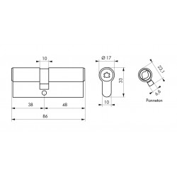 Κύλινδρος υπερασφαλείας COBRA2+ - 38 x 48 - 4 κλειδιά THIRARD THIRARD - 1 2