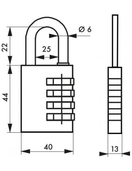 Λουκέτο συνδυασμού MAXIUM CODE 40 χιλ. μωβ THIRARD THIRARD - 2