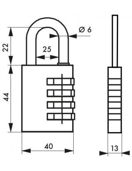 Λουκέτο συνδυασμού MAXIUM CODE 40 χιλ. μπλε THIRARD THIRARD - 2